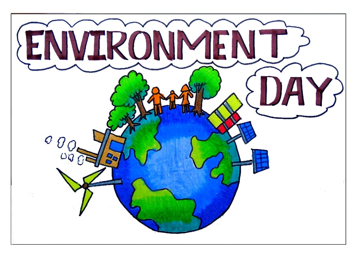 Cartoon World Environment Day Drawing Love Small Fresh Poster Background  Image Backgrounds | PSD Free Download - Pikbest