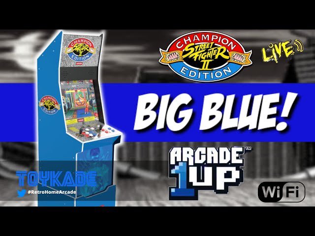 TheToyKade's tweet photo. Arcade1up Street Fighter BIG BLUE Revealed! Wifi enabled and more? https://t.co/ShQhf4jiwg.                     #Arcade1Up #Capcom #StreetFighter  #retrogame https://t.co/hk54xHkl53