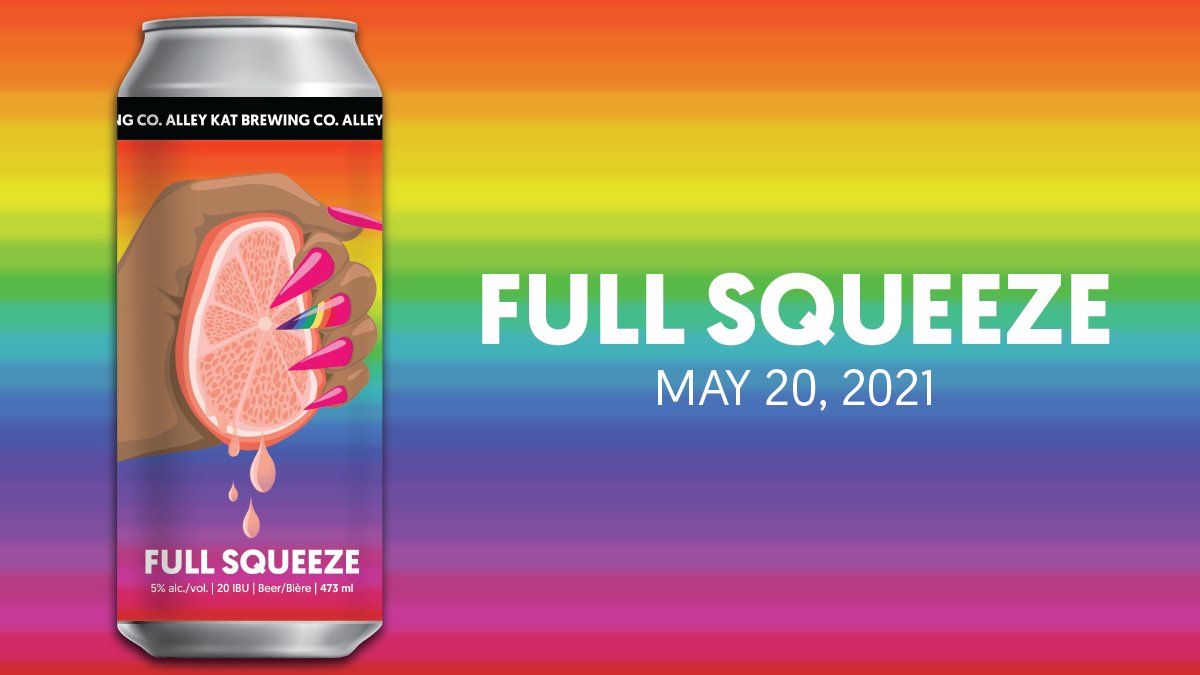 You guessed it! Full Squeeze is back this Thursday 🍻 $1 from every 4-pack sold supports <a href="/iscwr/">ISCWR</a> and the LGBTQ2S+ community #alleykatsummer #fullsqueeze