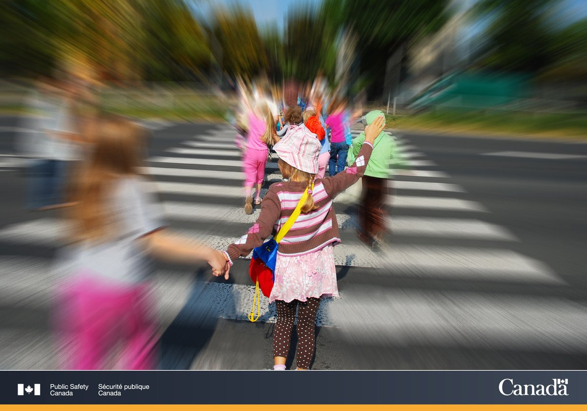 Children crossing the road.