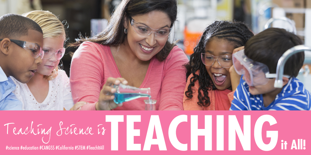 "Science education includes the ability to teach in an integrated way - students learn math, reading, comprehension, critical thinking &amp; so much more… Science is a way to teach it all!

#science #education #CANGSS #California #STEM #TeachItAll"