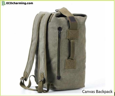 #Canvas #Backpack will be your ideal companion outdoors or at the office; it carries all your #essentials in a large main compartment and have several smaller pockets. It can also be used as a #duffel #bag which is perfect for #traveling. Check out here: ecocharming.com/collections/ec…