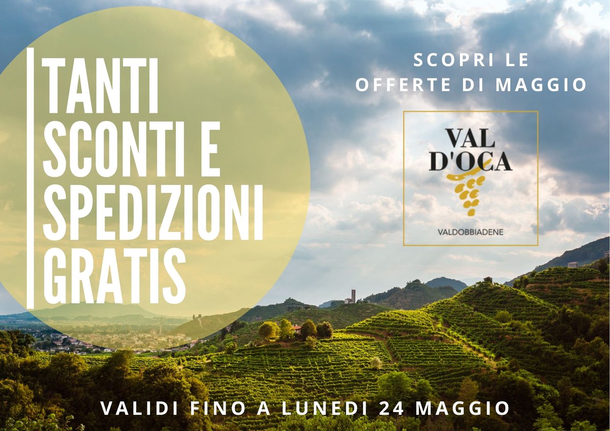 Eccezionali offerte a Maggio! Sconti fino al 20% e spedizione GRATIS! #prosecco #valdobbiadenedocg #valdoca - mailchi.mp/valdoca/promo-…
