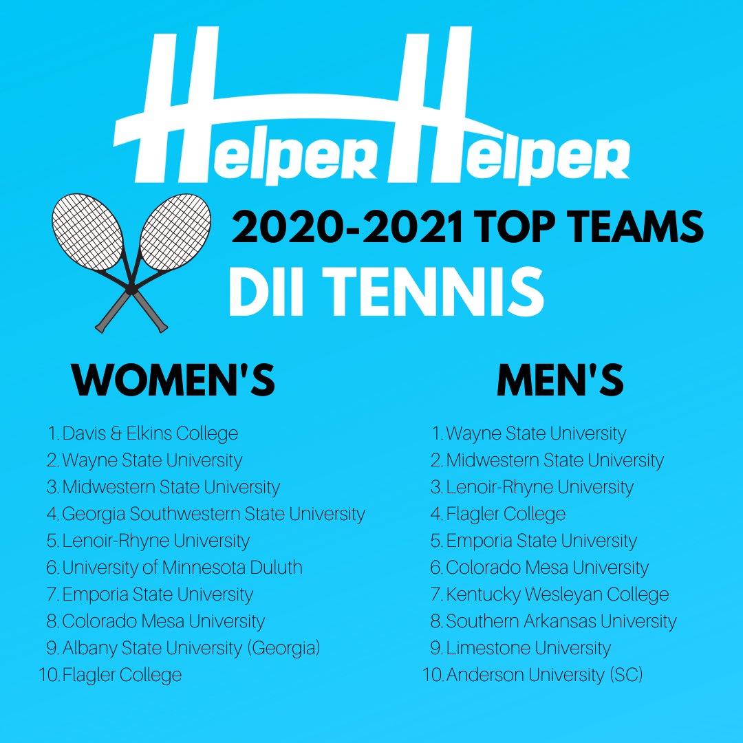 Top DII Men's and Women's Tennis Teams for Community Service! #helperhelperapp #beahelper #helperhelper #communityservice