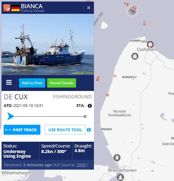 German trawler "BIANCA" has been sold and is now underway to WAF, with a stop first in Iceland to do some minor upgrades, pick up fishing gear, etc.