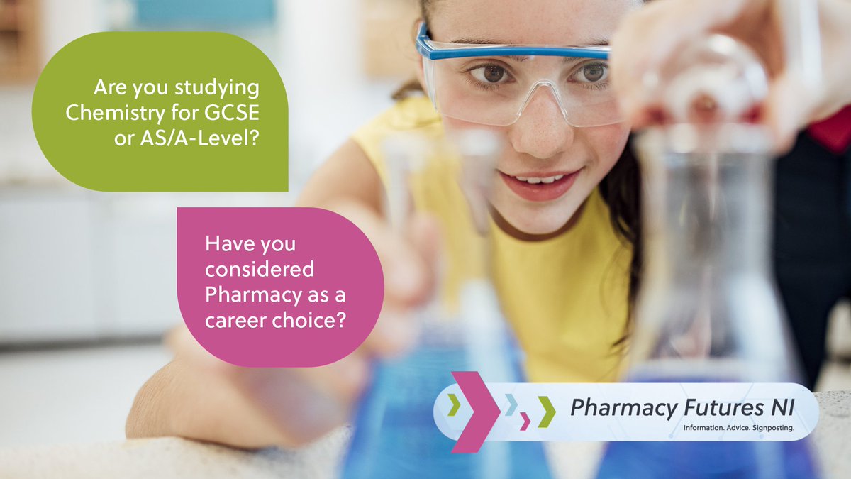 Are you studying Chemistry for GCSE or AS/A-level? 

If you’re interested in finding out more about life as a pharmacist tune into <a href="/PharmForumNI/">Pharmacy Forum NI</a>'s virtual showcase - "Careers in Pharmacy in Northern Ireland"  

Available online from 19 May. More info at➡️economy-ni.gov.uk/articles/caree…