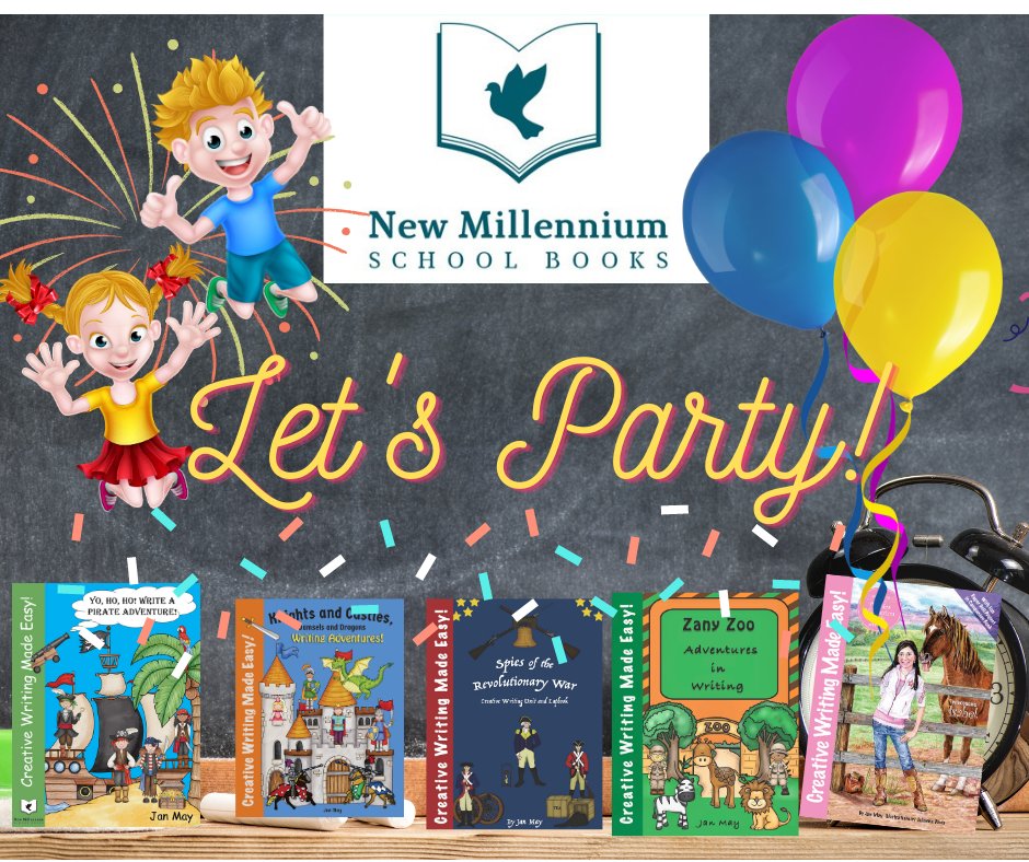 FB PARTY New Millennium School Books - Language Arts! Homeschool Writing Curriculum!  Come Join us for Fun, Freebies, and Giveaways! Tuesday, May 18, 7pm CST Join the Group - TOP PICKS HOMESCHOOL CURRICULUM GROUP AND PARTY WITH US!! facebook.com/groups/homesch…