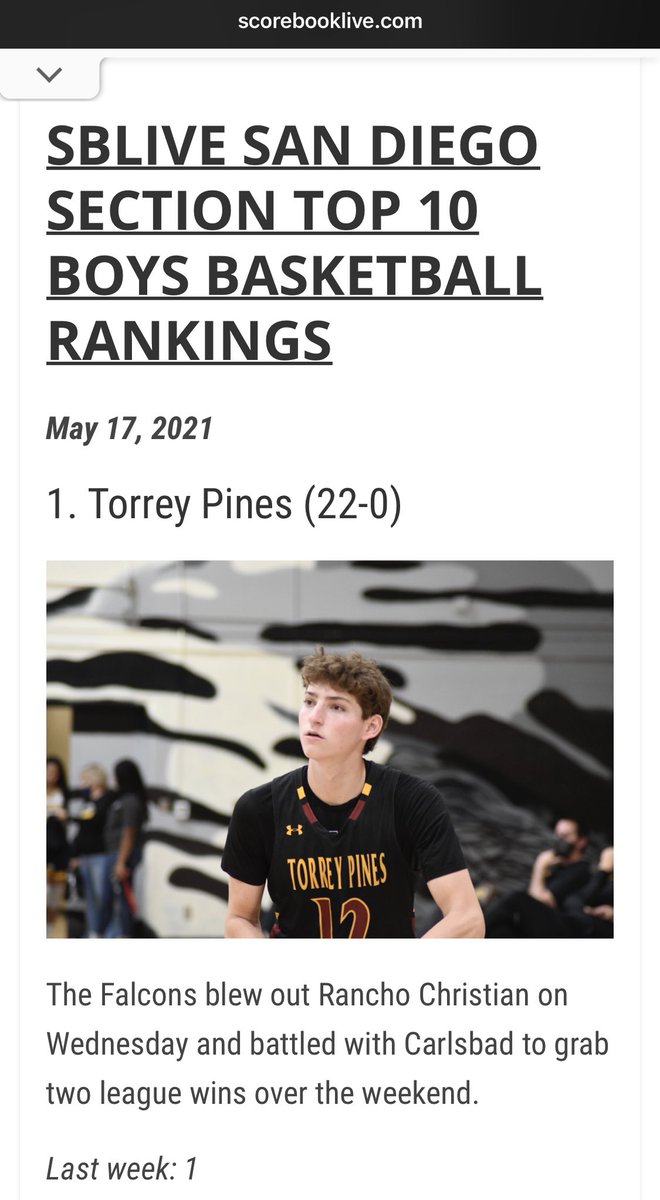 Torrey Pines claims the #1 spot in <a href="/SBLiveCA/">California High School On SI</a>’s San Diego Section rankings for the second straight week.

scorebooklive.com/california/202…