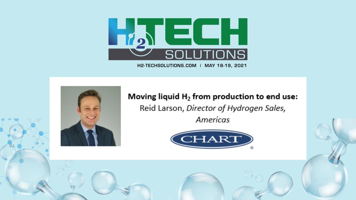 ChartInd's tweet image. Chart’s Director of Hydrogen Sales, Reid Larson, will present in the H2-Tech Solutions event session &quot;Moving liquid H2 from production to end use” tomorrow at 10AM EST. We’re proud to be a key sponsor of this event. Register for free here: gtls.io/2S4XIUS
 
#H2Tech