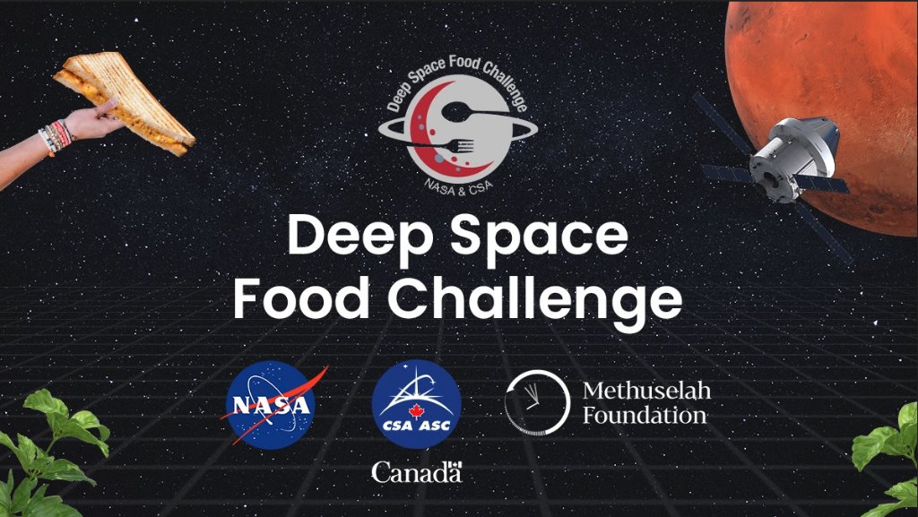 SpaceApps's tweet photo. Help feed future astronauts! @NASA, in coordination with @CSA_ASC, has opened the Deep Space Food Challenge! Gather your team and create a design for a food system to provide astronauts with yummy food during longer missions. Register below!

https://t.co/OTjUtrthSW https://t.co/0FiFw0wSia