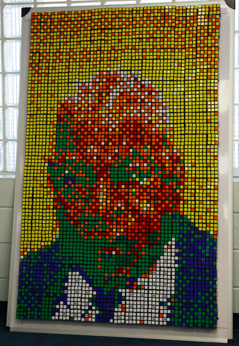 🏆 1st place winner 🏆 of the Spring 2021 #RubiksCube Mosaic Contest, 226-600 Cubes category: Good Trouble, 522 Rubik's Cubes, made by Salerno, Frankel, Sabol, & Francis 4th grade students from The Galloway School in GA @gallowayschool Next contest: ow.ly/50Qh50EORym
