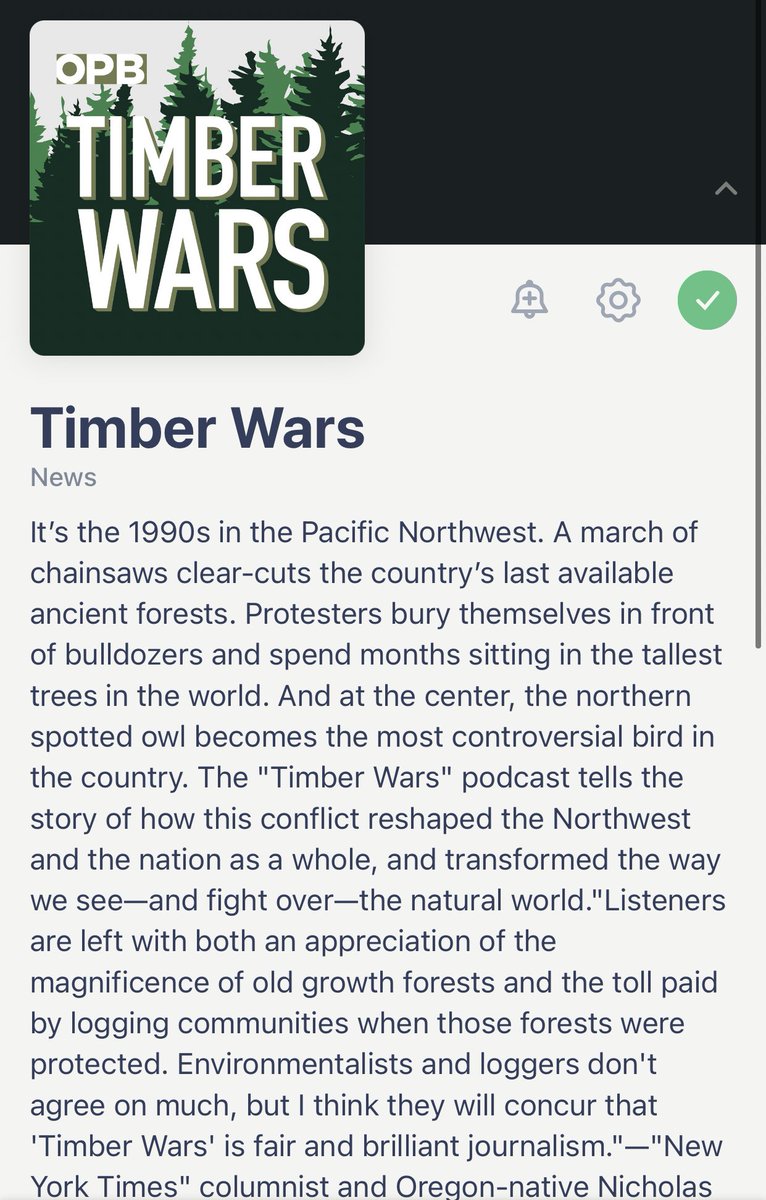 mastercastpods's tweet photo. New podcast recommendation! No spoilers!
#timberwars #opb #npr #podcasts #PodcastRecommendations #podcastreview #timber #forests #woods #pacificnorthwest #eco #ecology #environment #nature #oregon #owl #spottedowl #animal #plants #education #learning #conflict @OPB https://t.co/eH9TPohdvl