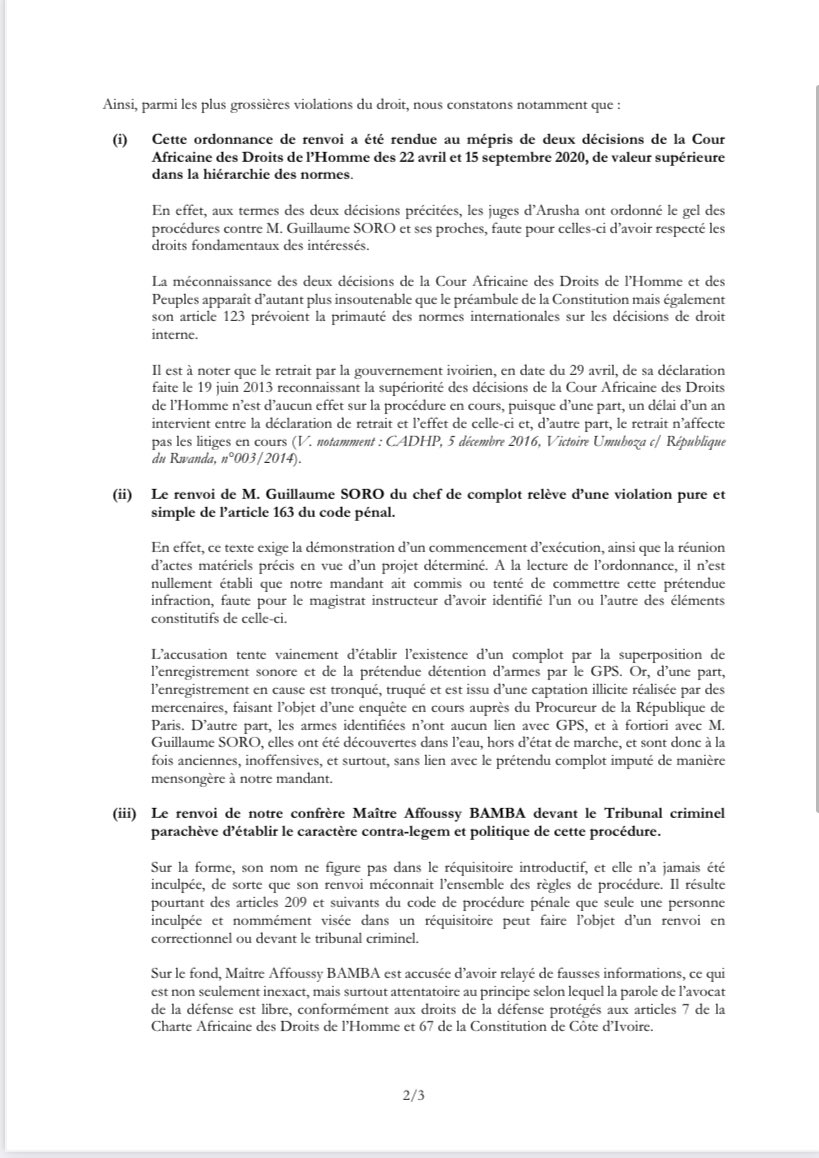 RobinBinsard's tweet photo. Puisque dans cette machination judiciaire la condamnation de @SOROKGUILLAUME était déjà acquise avant même que le tribunal ne soit saisi, nous ne serons pas complices du simulacre de procès qui se tiendra demain en Côte d’Ivoire, au mépris des plus élémentaires règles de droit. https://t.co/3b7ynCl9Qn
