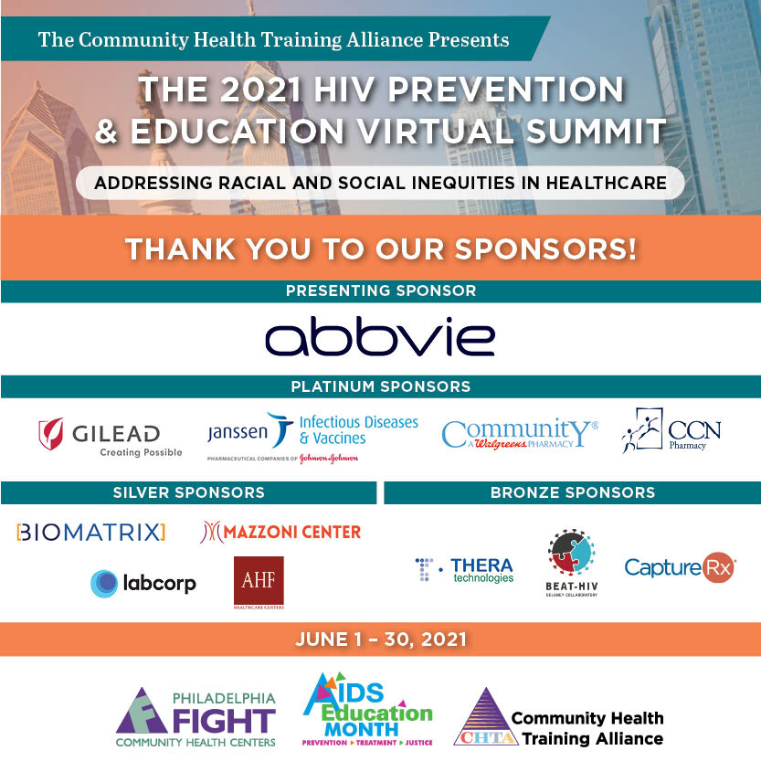 ChipAlfred's tweet photo. Philadelphia FIGHT welcomes our sponsors for the HIV Prevention &amp; Education Summit! To register for the virtual conference, https://t.co/huCrT62MKD @FIGHTPHL https://t.co/9bUjJhZ1s4