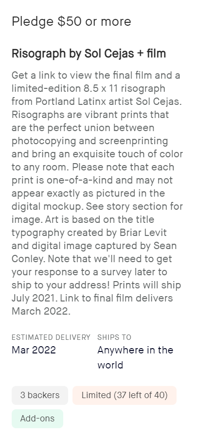 LucilaCejas's tweet photo. 50 hours to go!! Get your limited edition risograph print by @realSolCejas  and support @motherofcolor!! #portlandfilm 

https://t.co/AZb0WM946k https://t.co/6s7GB7MbXd