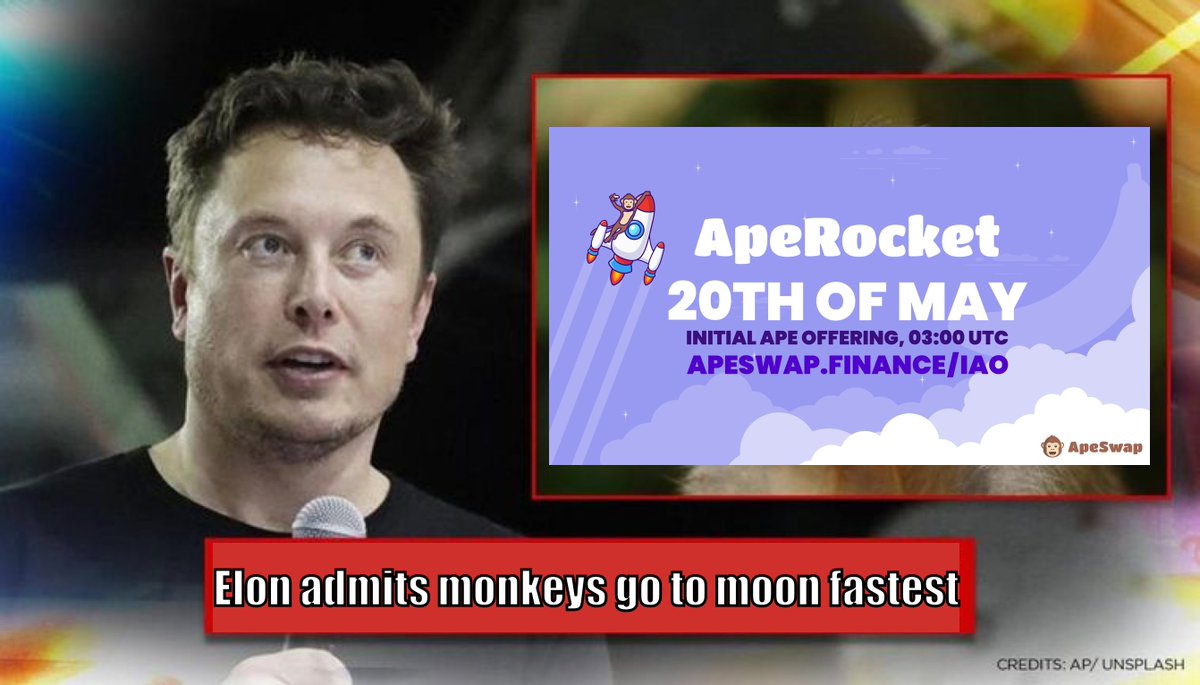 ApeBond's tweet photo. The fourth #InitialApeOffering is upon us with  @ApeRocketFi 🧑‍🚀

You know what that means? MEME CONTEST!🤑

Rules:
➡️Use apes🐵
➡️Use rockets🚀
➡️$500 in $Banana up for grabs🍌
➡️5 winners / $100 each 🥳

Comment your best memes with #ApeRocketMeme and lets show Elon who's boss💪 https://t.co/FKOTnJeyvd