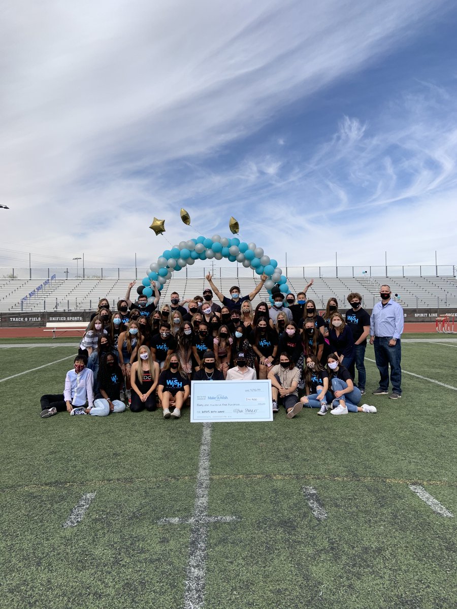 Watch <a href="/12news/">12 News</a> tomorrow between 5 and 7 a.m. to see the incredible @WFHighSchool featured for their triumphant Wish Week total - the students raised $45,000+ toward future Arizona wishes! It's the most ever raised by a local high school. Congratulations Black Hawks!