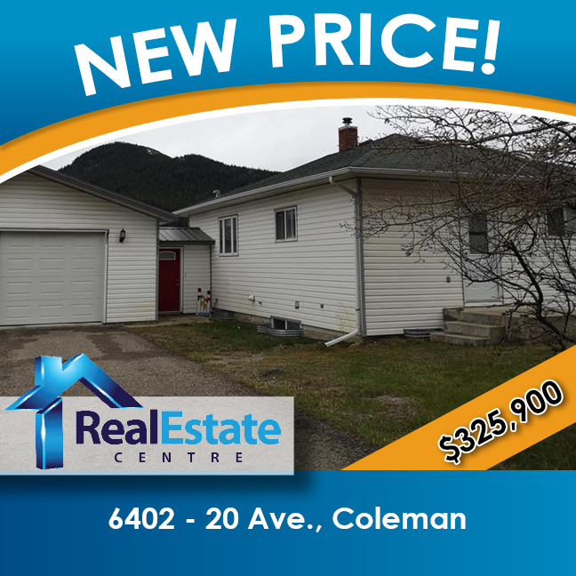 New PRICE!
🏠 6402 20 Avenue Coleman, Alberta T0K 0M0 - MLS® A1105465
👇More Information👇
crowsnestrealestatecentre.com/listing/A11054…

Listing courtesy of REAL ESTATE CENTRE - Blairmore
Auna Joseph - 403.795.9932
auna@realestatecentre.ca
