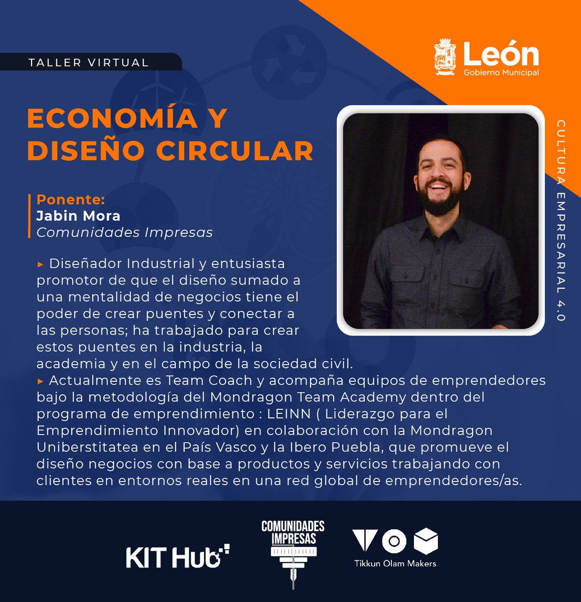 Innovacion_Leon's tweet image. Jabín Mora de Comunidades impresas nos enseñará cómo se rediseña un producto cotidiano reflexionando sobre nuevas soluciones que sean mejores para las personas y el planeta.
No te lo pierdas este jueves 20 de mayo en punto de las 16:00 hrs.
Registro en:
forms.gle/niF6csUgn8TfDQ…