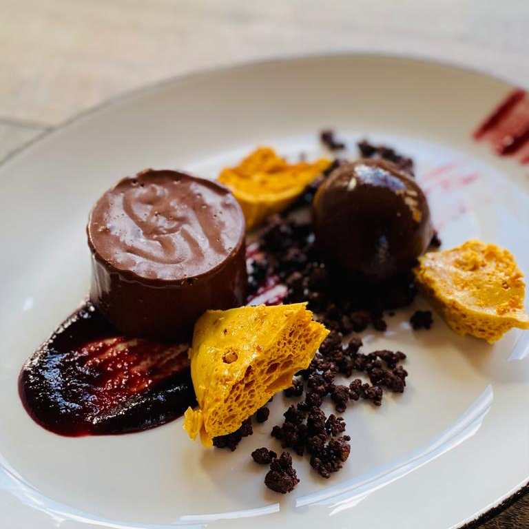 Vegan chocolate parfait with chocolate sorbet. Tomorrow’s menu. Enough said! 😘