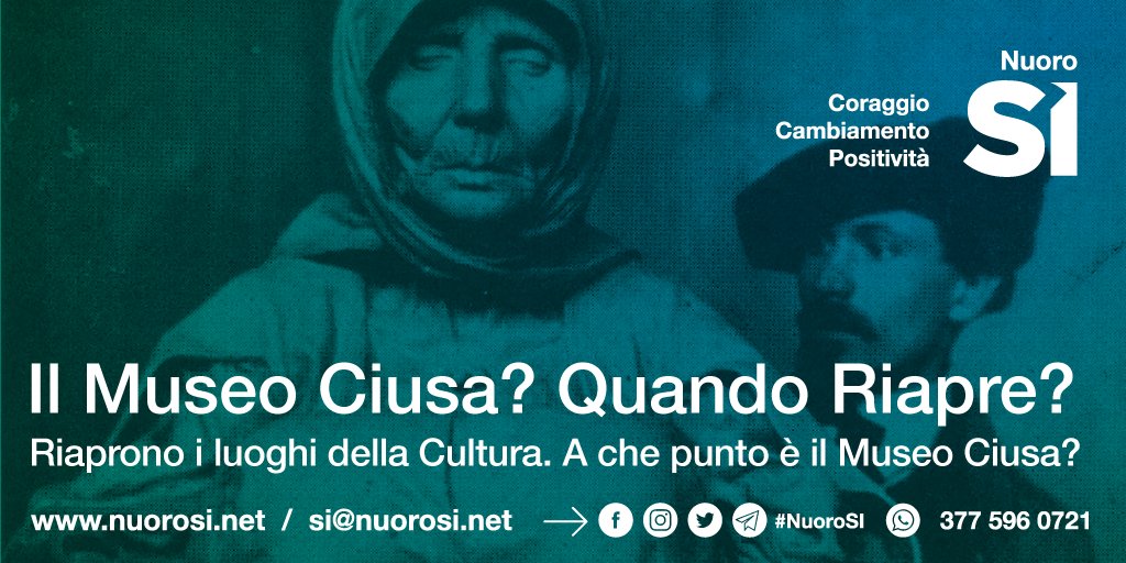nuoro_si's tweet photo. Riapre la #cultura. 1. A che punto è il #MuseoCiusa ? 2. È dato sapere lo stato di salute delle struttura? 3. Lo stato di conservazione delle opere al suo interno? 4. È previsto un cronoprogramma per la riapertura?
#NuoroSI #Nuoro #Ciusa #MuseoChiuso #COVID19 https://t.co/c0tz28Sv4R