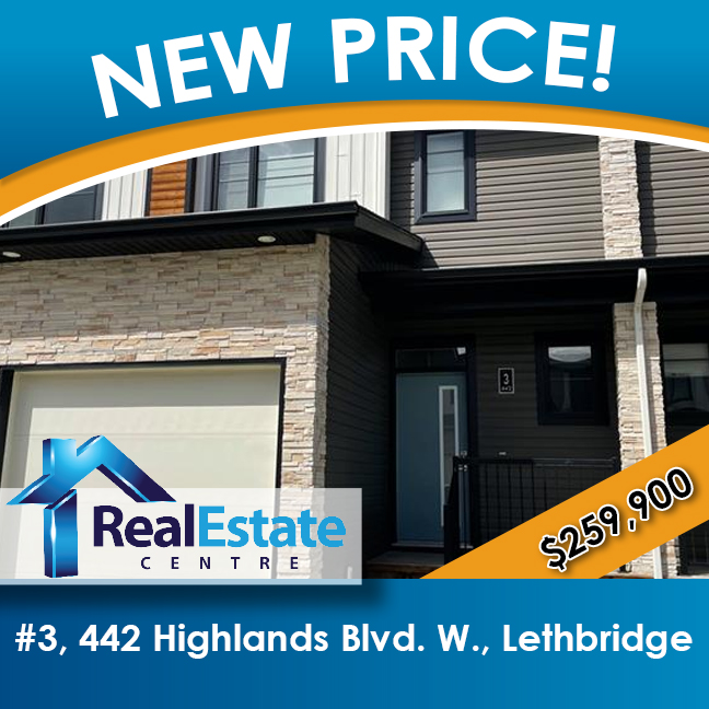 New PRICE!

🏠 Unit #3 442 Highlands Boulevard W Lethbridge, Alberta T1J 5K5 - MLS® A1102857

👇 For full details 👇
lethbridgerealestatecentre.com/listing/A11028…

Listing courtesy of REAL ESTATE CENTRE - Lethbridge
Dan Davy - 403.360.5847
dan@realestatecentre.ca