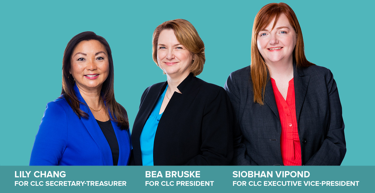 cupelocal79's tweet photo. We are pleased to endorse Team Unite, which includes our own member and former Treasurer @Lily4Workers, for election at the 2021 @CanadianLabour Convention! 
Bea, Lily and Siobhan bring with them a wealth of progressive and diverse experience. #TeamUniteCLC https://t.co/W8ttzoaPdA