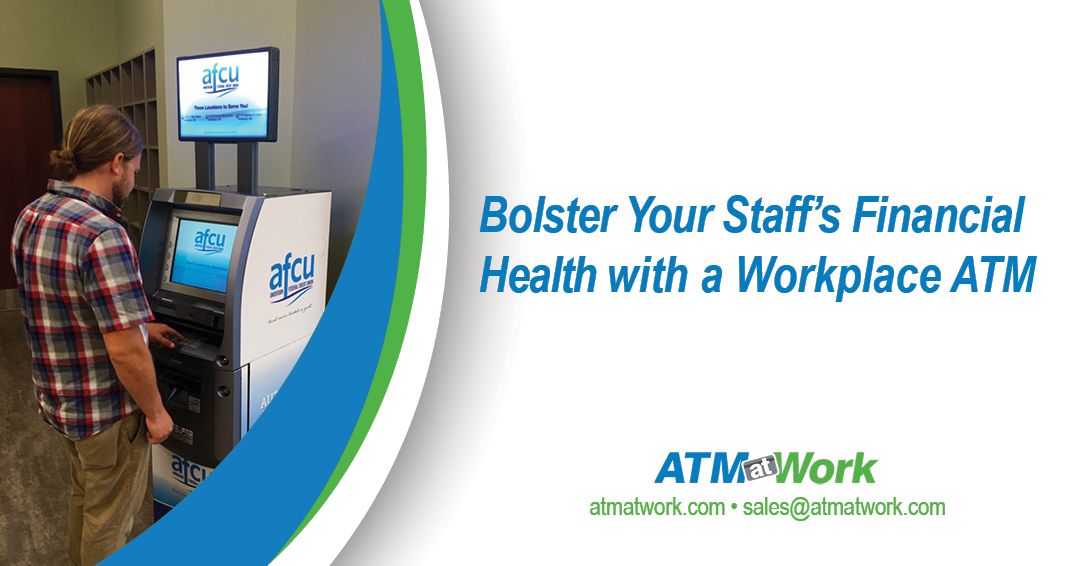 ATMatWork's tweet image. COVID has stretched workers to the limit. What can businesses do to help staff long-term? Adding a surcharge-free #ATM in the #workplace will help staff save more of their paycheck. Email sales@atmatwork.com to get your ATM! 
#hr #employeebenefits #atmatwork #atm #workplaceatm