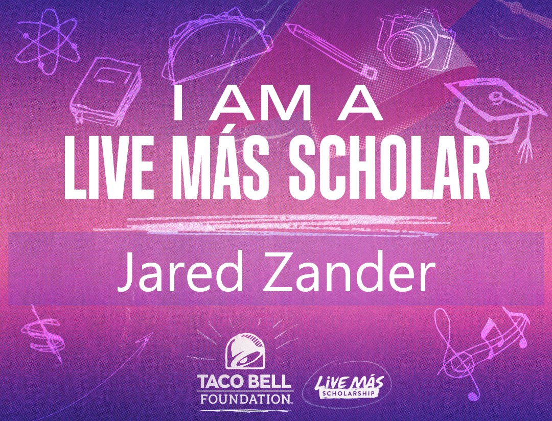 I am happy to announce I am once again a @tacobell #LiveMasScholarship Recipient winning a $10,000 Scholarship! Words cannot describe the emotions going through me right now. I am so thankful to the Taco Bell Foundation for helping me continue to pursue my education! #LiveMas
