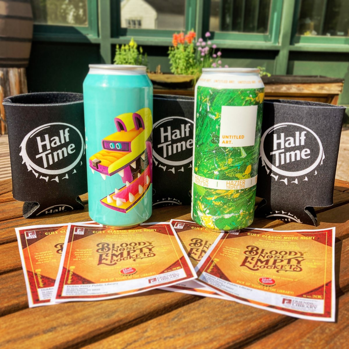DobbsFerryLib's tweet photo. 5 Years of CCMN this Thursday feat FREE CRAFT BEER courtesy @htbev Stop in between now and 6pm this Thurs to pick yours up #CultClassicMovieNight #BloodyNoseEmptyPockets #RossBrothers #HalftimeBeverage #CraftBeer #beer #UntitledArts #CollectiveArts #BeerMe #DobbsFerry #LoHud https://t.co/Kx7B0ejSpR