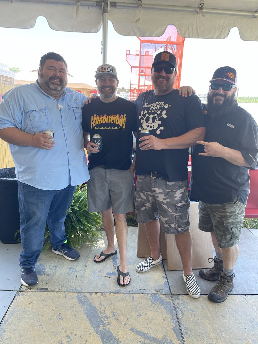 Yet another gnarley group right here!   No tellin what would've happened if we would've stuck around. Great times with my bros <a href="/LNBBBQ/">Sterling A. Smith</a> , <a href="/HowToBBQRight/">Malcom Reed</a> &amp; <a href="/The_BBQ_Ninja/">The BBQ Ninja 🥷</a> at <a href="/MIMBBQ/">MemphisInMayBBQ</a>. Photo courtesy of <a href="/HowToBBQRight/">Malcom Reed</a>. 

#RubSumLUV #bbqlife #bbqfamily #bbqnation #kcgrillingco