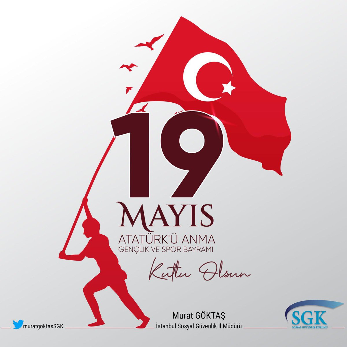 Bağımsızlık ve özgürlük mücadelesinin başlangıcı olan ve ülkemizin teminatı gençlerimizin 19 Mayıs Gençlik ve Spor Bayramını kutlarım.