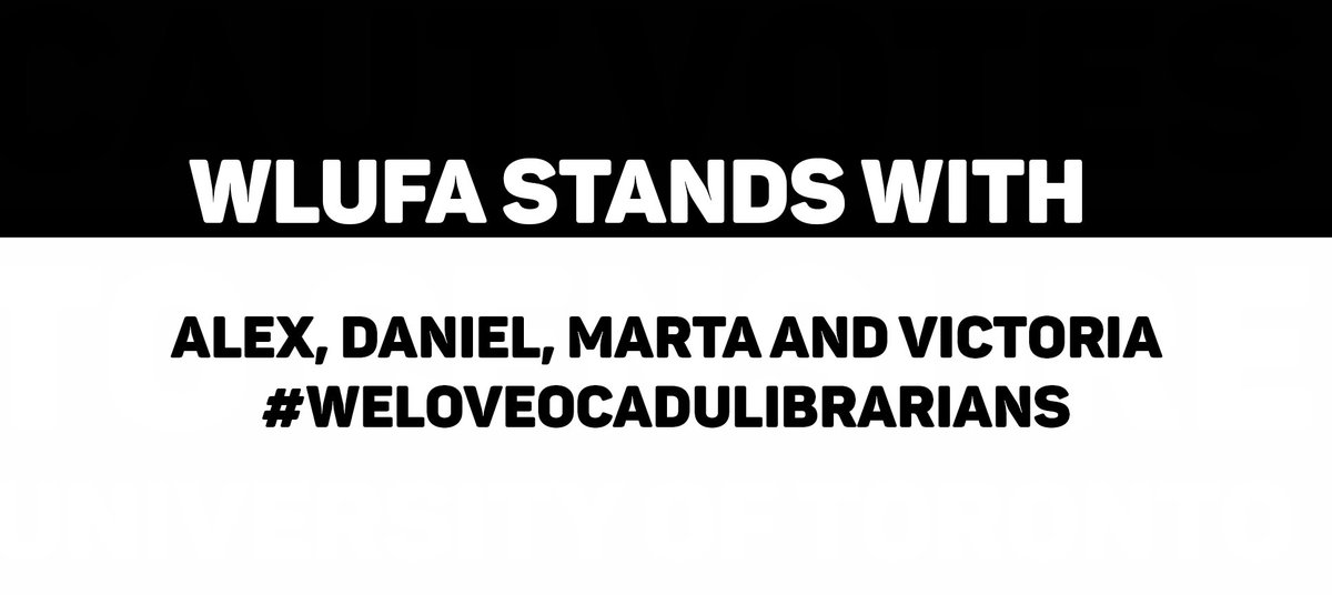 WLUFA's tweet image. WLUFA's executive committee has released a statement in solidarity with @ocadfa1 and @576Local in support of  their campaign for justice for OCAD's Librarians, see the statement linked: 
wlufa.ca/2021/05/18/wlu…

#weloveocadulibrarians #onpse #cdnpse