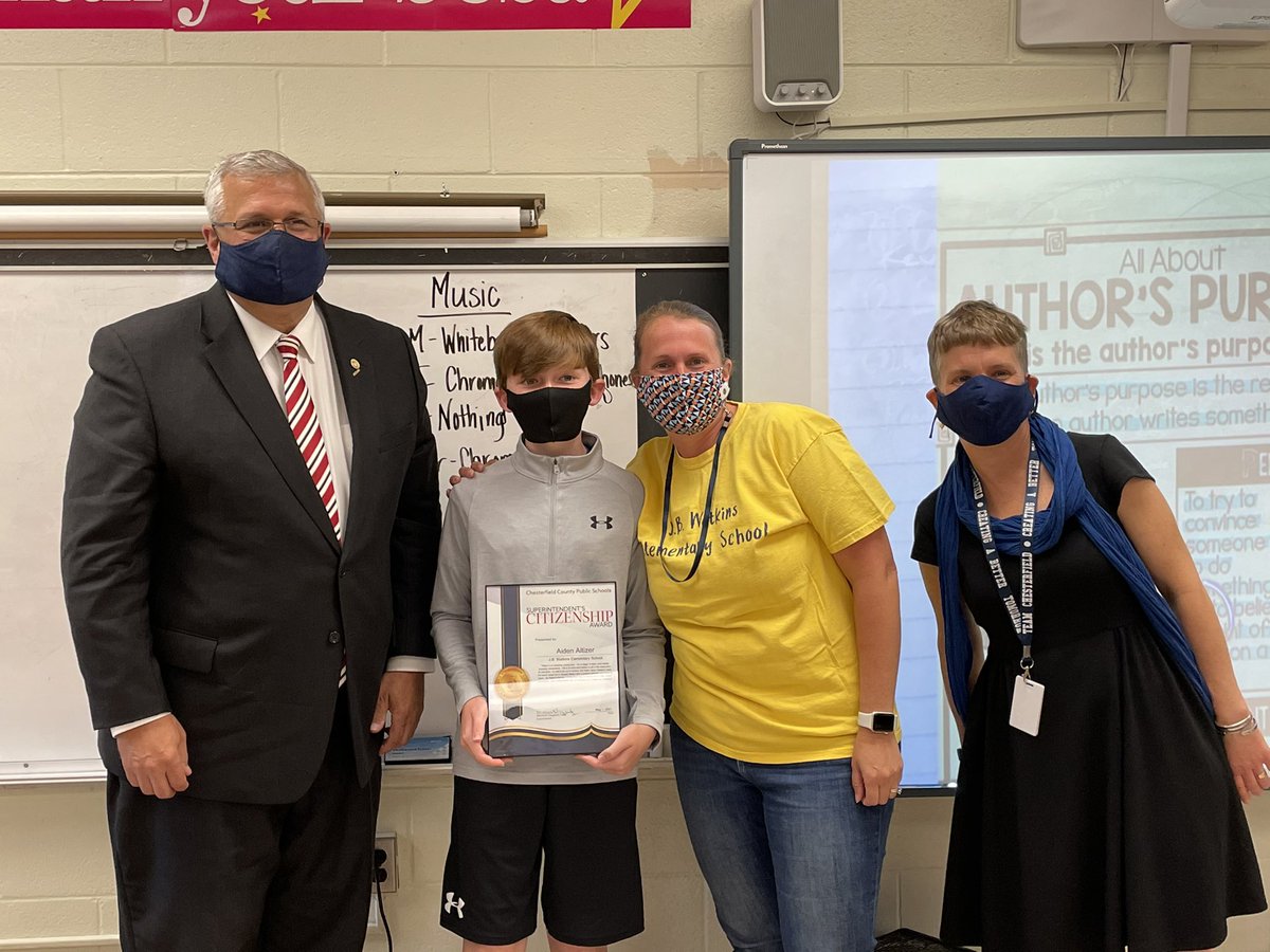 Erin Hansard (@hansardmrs) on Twitter photo Congratulations to our classmate on receiving the CCPS Citizenship award! <a href="/JBWatkinsES/">JB Watkins ES</a> #minermoments Congratulations to our classmate on receiving the CCPS Citizenship award! <a href="/JBWatkinsES/">JB Watkins ES</a> #minermoments