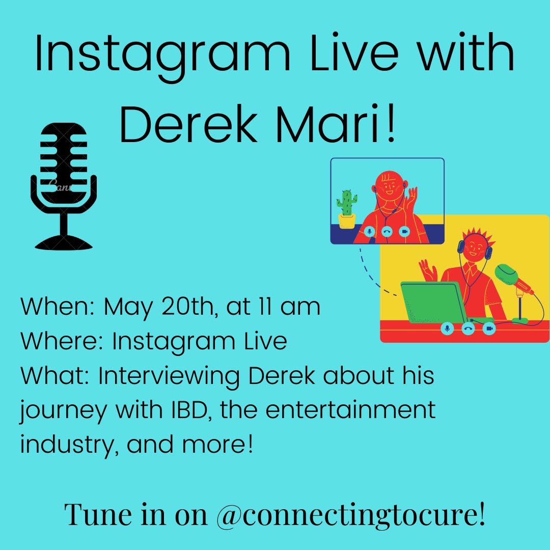CrohnieMovie's tweet photo. Join us this Thursday, 5/20, at 11am PST for an interview with Derek by the wonderful IBD organization, Connecting to Cure (@connecttocure).

You will also have the ability to type questions into the chat and engage with the Q&amp;A! Hope to see you there! https://t.co/Z9eeCvXDtw