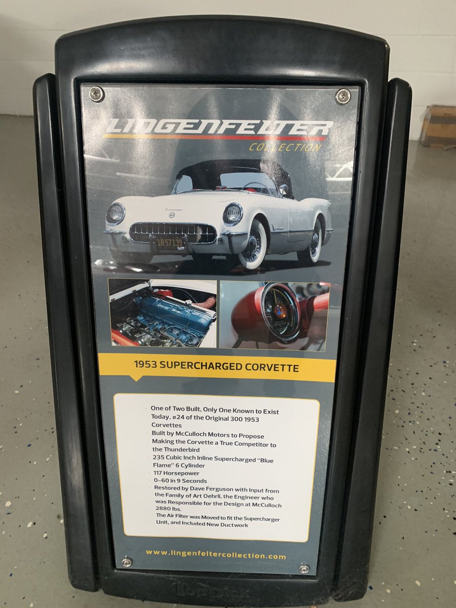 KenLingenfelter's tweet photo. My 53 Supercharged Corvette from the Lingenfelter Collection has been invited to show at the Amelia Island Concours next weekend, it’s the remaining 1 of 2 built, the supercharger added 10hp to the Blue Flame 6 cylinder engine, hoping it does well in the show, wish me luck !!! https://t.co/FeWooBkc4E