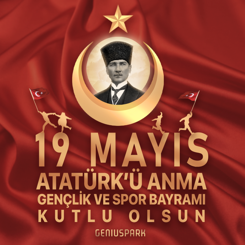 19 Mayıs Atatürk'ü Anma, Gençlik ve Spor Bayramımız kutlu olsun.

#19Mayıs 
#19MayısGenclikveSporBayramı 
#19Mayıs1919 
#GeniusPark