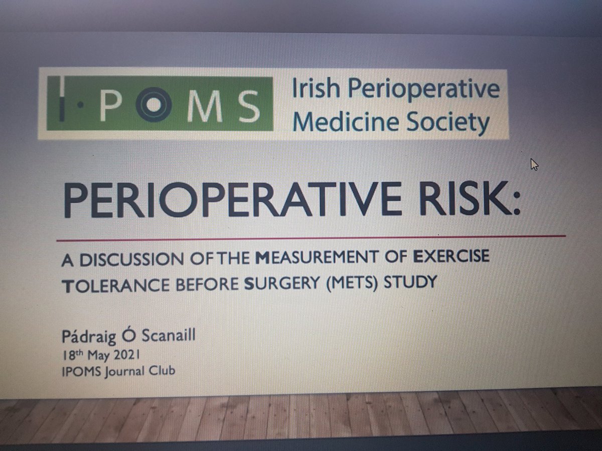 Really enjoyed journal club this evening, thank you @IPOMS4 and @padoscan A reminder of the importance of objective assessments when discussing perioperative risk and then importantly asking - what proactive steps can we take once that risk is identified!