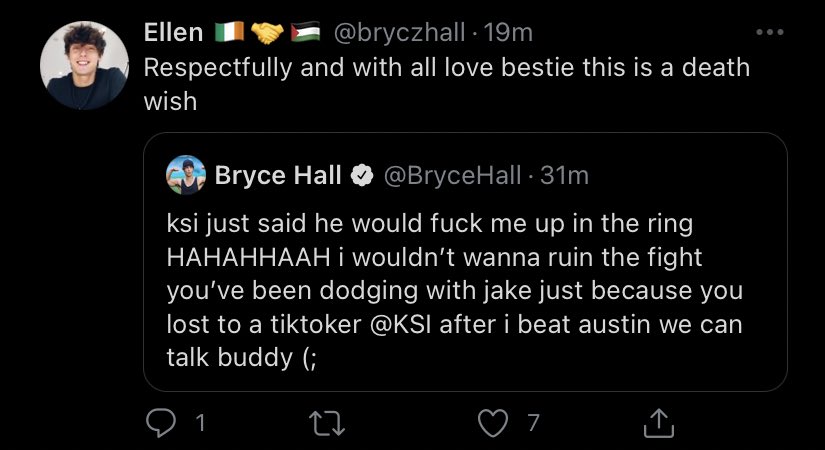 cinehoward's tweet photo. this is so fucking funny to me LMAOO not even bryce hall’s own fans are backing him https://t.co/2Va6CwCmbo