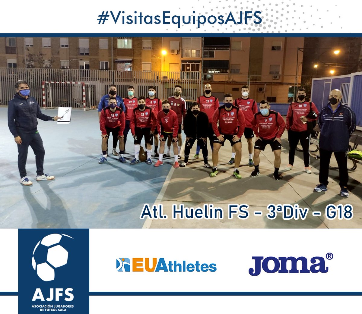 ajfs1998's tweet photo. Seguimos con las visitas de nuestros #delegadosAJFS
@MislataFS
@QuartFS
#CDBeade
@AtleticoHuelin_
Muchas gracias y a seguir cuidándose todos!
#VisitasEquiposAJFS
#Sintestnohayfutsal
¿Quieres ser socio? 👉 https://t.co/FdJDlehVhM https://t.co/T7zfi3etDR