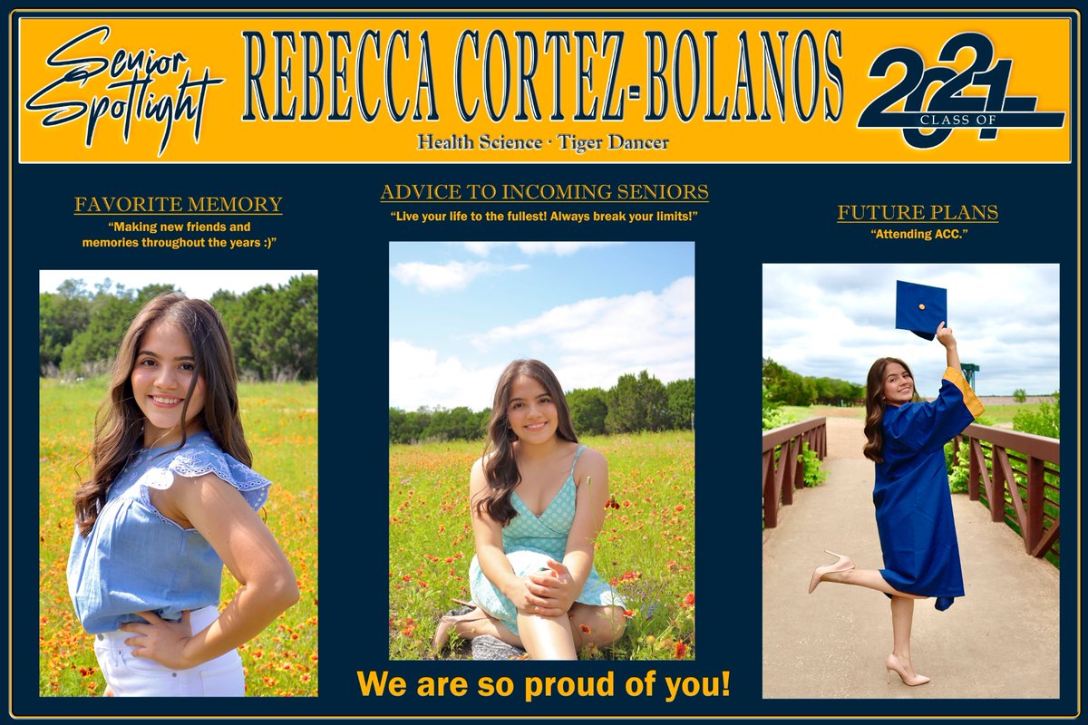 Way to go Rebecca!! Congratulations on you accomplishments at STP!! You will go on to do great things! Keep up the great work! 

#STPSeniorsRise
#SeniorSpotlight
#Senior2021