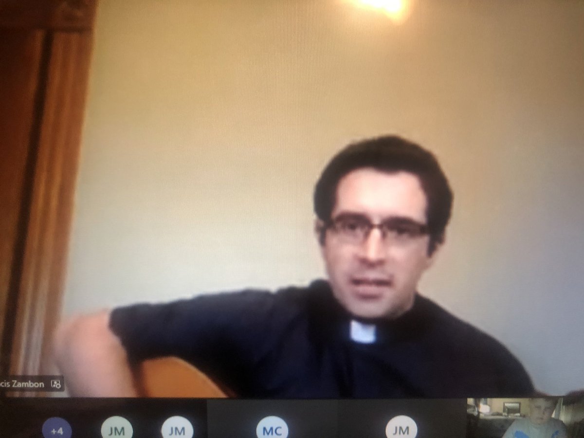 We were very fortunate to have Father Francis join our class meeting this afternoon. He even played his guitar for us.