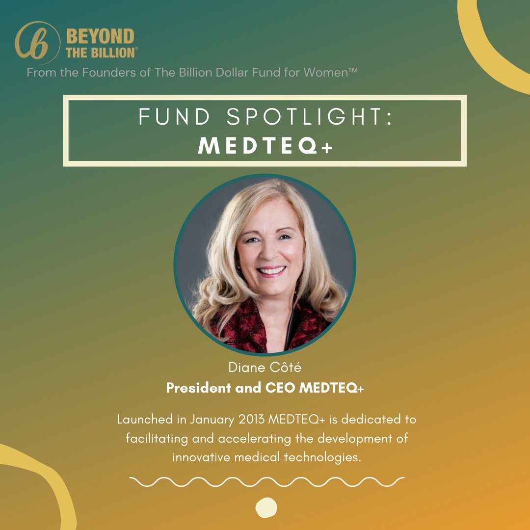 beyondbillion's tweet photo. MEDTEQ+ is the pan-Canadian Consortium for Industrial Research and Innovation in Medical Technology. Its mission is to accelerate the development of innovative technological solutions to improve patients’ health and quality of life.
#beyondthebillion #femalefounders #funders https://t.co/SmH7UZoVS3