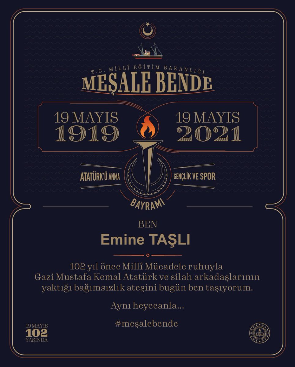 19 Mayıs Gençlik ve Spor Bayramı kutlu olsun. #meşalebende