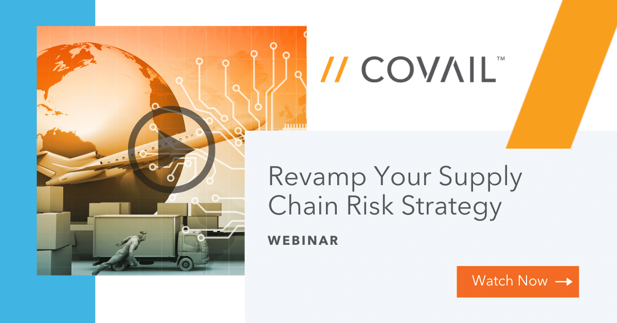covail's tweet photo. It's time to revamp your #supplychain risk strategy. In the #webinar, learn how to build an effective #riskmanagement strategy, common pitfalls of organizations, and practical next steps. Watch now: https://t.co/eQv526Xvli #cybersecurity #cyberrisk https://t.co/X2XGCnMMcc