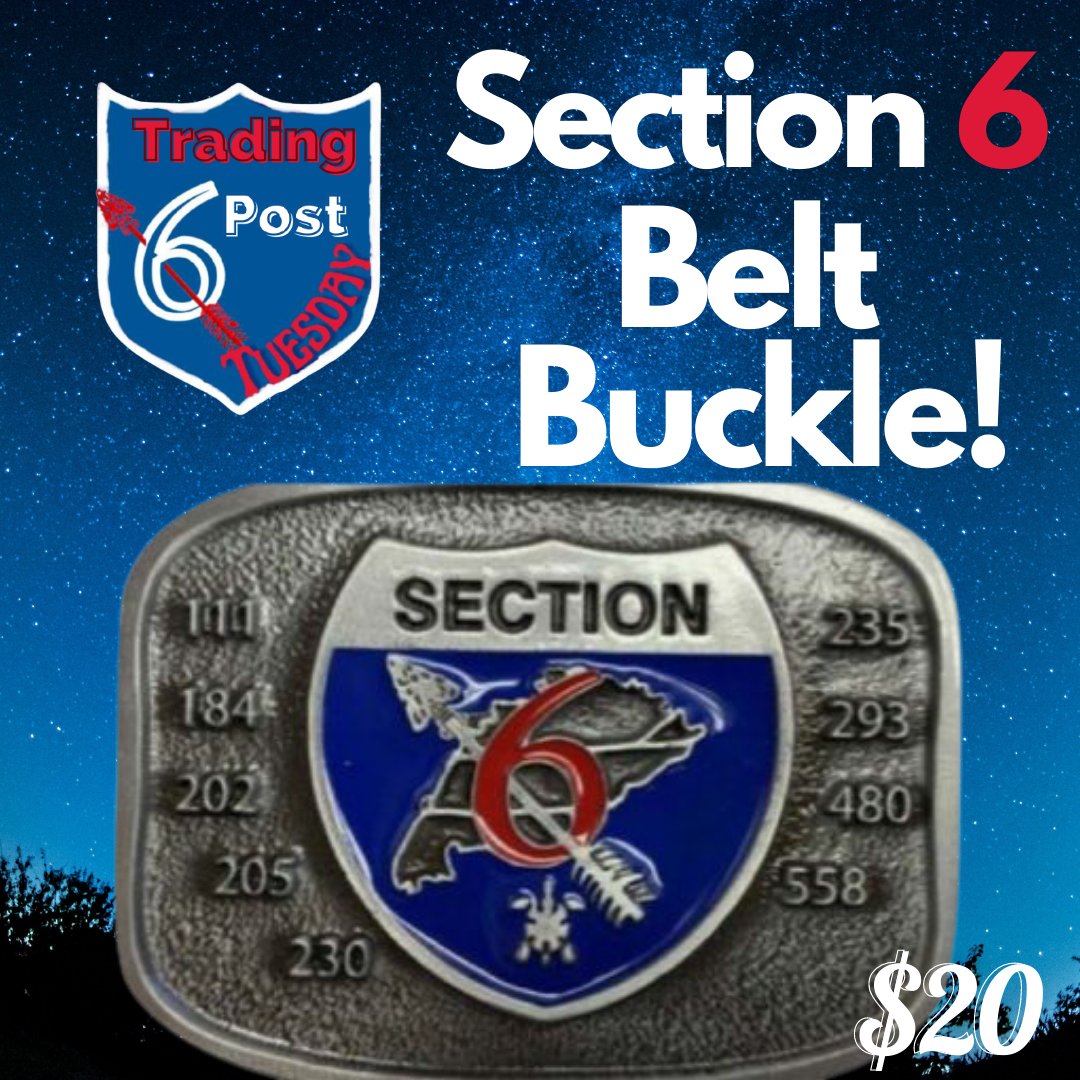 IntroducingTrading Post Tuesday! As we countdown to Conclave, we will be revealing items that can be found for sale at Conclave on Tuesday evenings throughout the summer. For our 1st item, we have the iconic Section 6 Belt Buckle! Be sure to keep an eye out for it at Conclave!