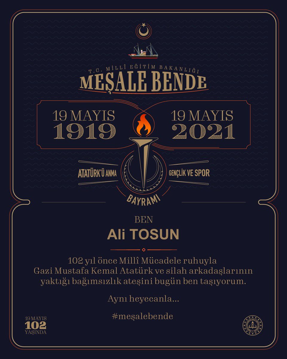 Türkiye Cumhuriyetinin ilk vilayeti, emeğin ve alınterinin Başkenti  #Zonguldak'tan #meşalebende diyerek tarihe adınızı yazdırmak ve 19 Mayıs meşalesini devralmak için mesalebende.meb.gov.tr adresinden kendi isminizle bize katılabilirsiniz.<a href="/tcmeb/">Millî Eğitim Bakanlığı</a> <a href="/ziyaselcuk/">Ziya Selçuk</a>  <a href="/omerinan06/">Ömer İNAN</a>