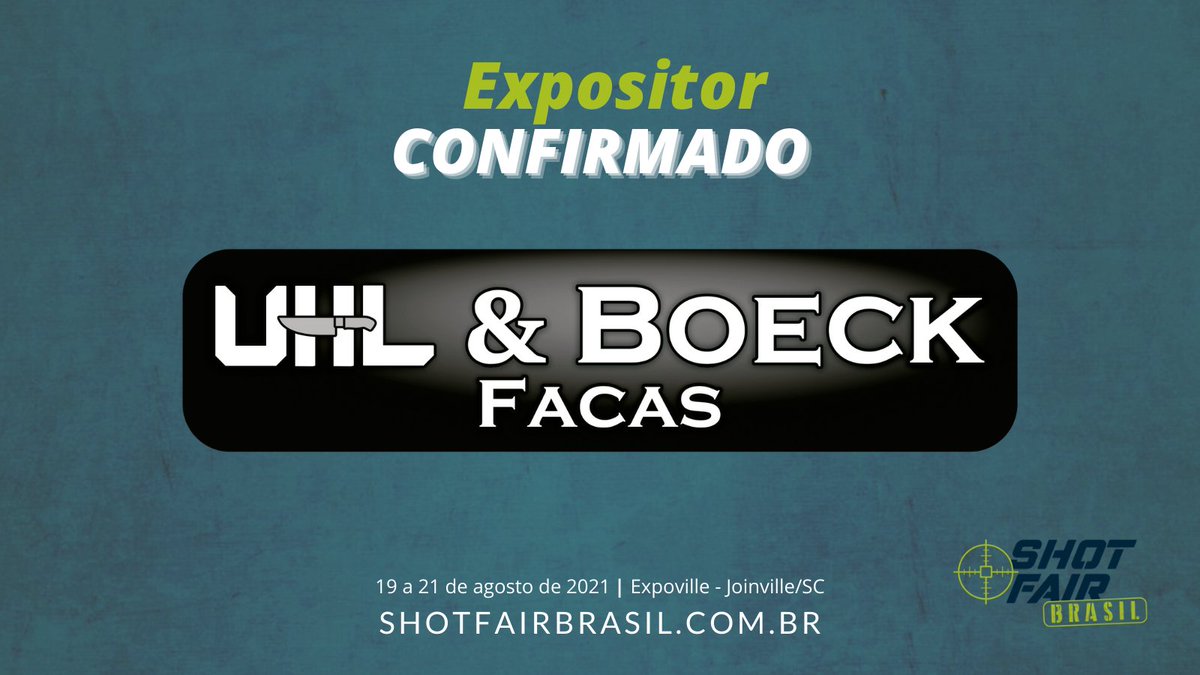ShotFairBrasil's tweet photo. UHL e Boeck Facas confirmaram a presença como expositores na Shot Fair Brasil e irão trazer toda a linha de cutelaria. Ingressos à venda a preços promocionais. Aproveite o 1º lote. Acesse https://t.co/ZgusJTeuZ0
#shotfairbrasil #armas #faca #cutelaria #tiro #feira #tiroaoalvo https://t.co/5SyRs6NwfA