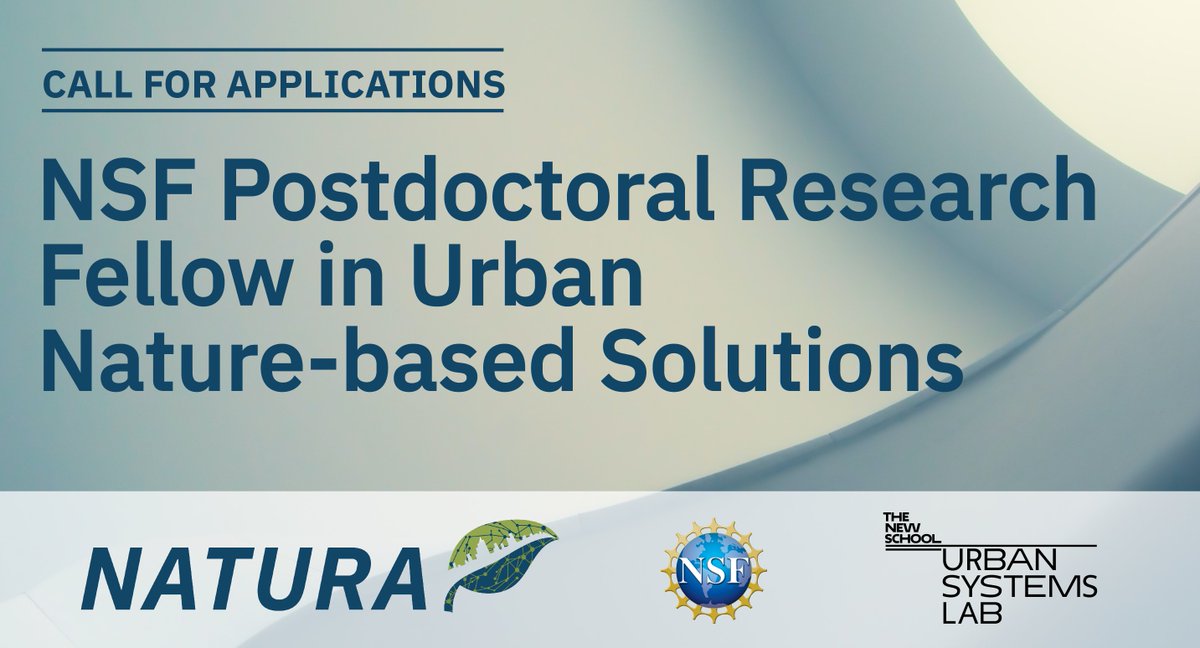 NATURA (@natura_project) on Twitter photo Deadline Extended! <a href="/USL_NYC/">Urban Systems Lab</a> is seeking applications for a Postdoctoral Fellowship in Urban Nature-Based Solutions. Great opportunity for an outstanding scholar to work with an international team of NbS researchers and practitioners. To apply visit: careers.newschool.edu/postings/19635 Deadline Extended! <a href="/USL_NYC/">Urban Systems Lab</a> is seeking applications for a Postdoctoral Fellowship in Urban Nature-Based Solutions. Great opportunity for an outstanding scholar to work with an international team of NbS researchers and practitioners. To apply visit: careers.newschool.edu/postings/19635