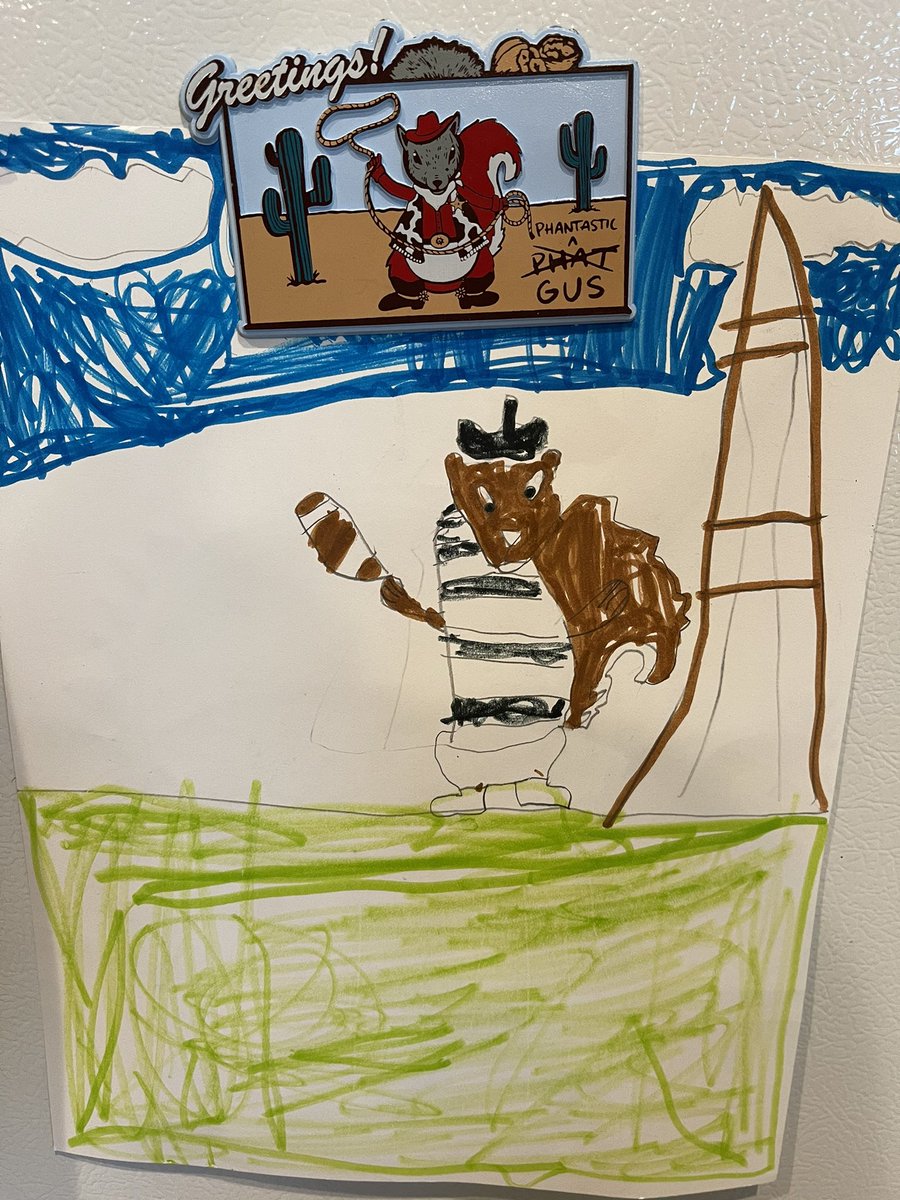 Seattle_Reign's tweet photo. @MarkRober my 7 year old cannot wait for Phantastic Gus 2.0. He was so excited he drew him like one of his French squirrels 😁🐿 https://t.co/C2B9X3Ovj6